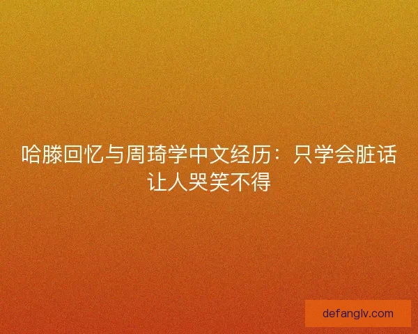 哈滕回忆与周琦学中文经历：只学会脏话让人哭笑不得