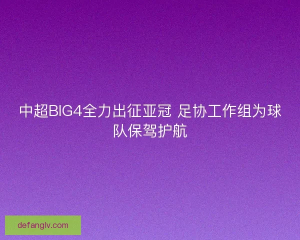 中超BIG4全力出征亚冠 足协工作组为球队保驾护航